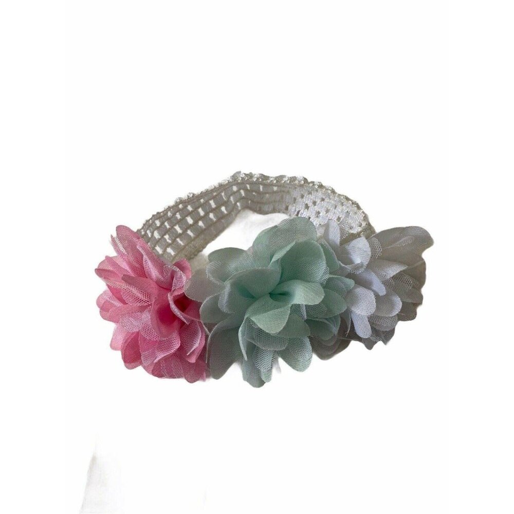 Baby Girls Chiffon Flower Elastic‎ Headband Knit Hair Band Head Wraps Headwear